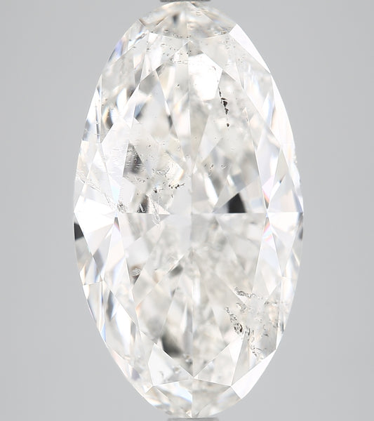 Oval-cut natural diamond, 5.04 carats, clear facets.