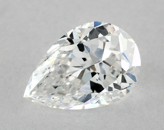 Pear-shaped natural diamond, 0.90 carat, brilliant facets.