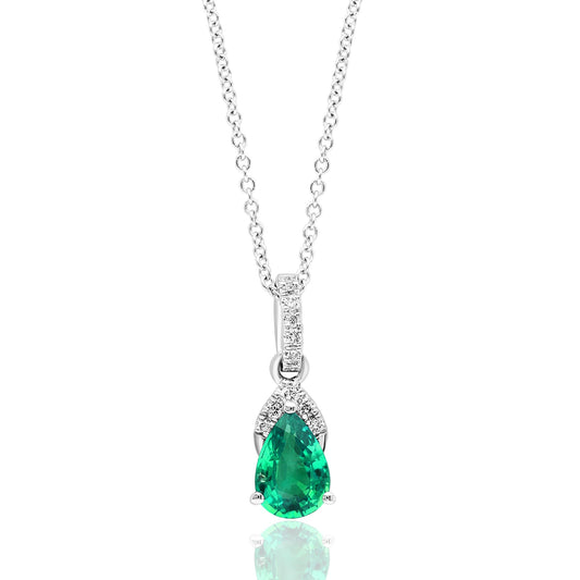 David Kord Ladies Color Gemstone Necklace in 18 Karat White
