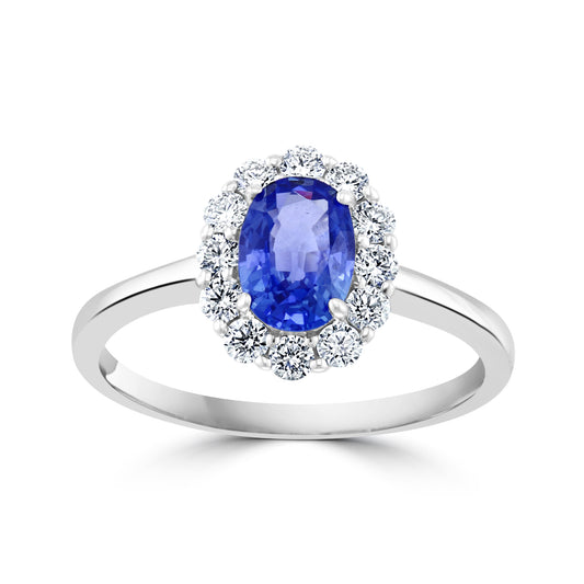 David Kord Ladies Color Gemstone Ring in 14 Karat White