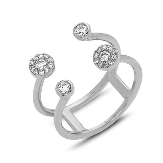 Natural Diamond Fashion Ring in 14 Karat White with 0.23ctw Round Diamonds