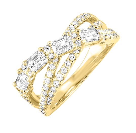 Memorable Moments Collection Earth Mined Diamond Fashion Ring in 14 Karat Yellow with 1.19ctw Various Shapes Diamond