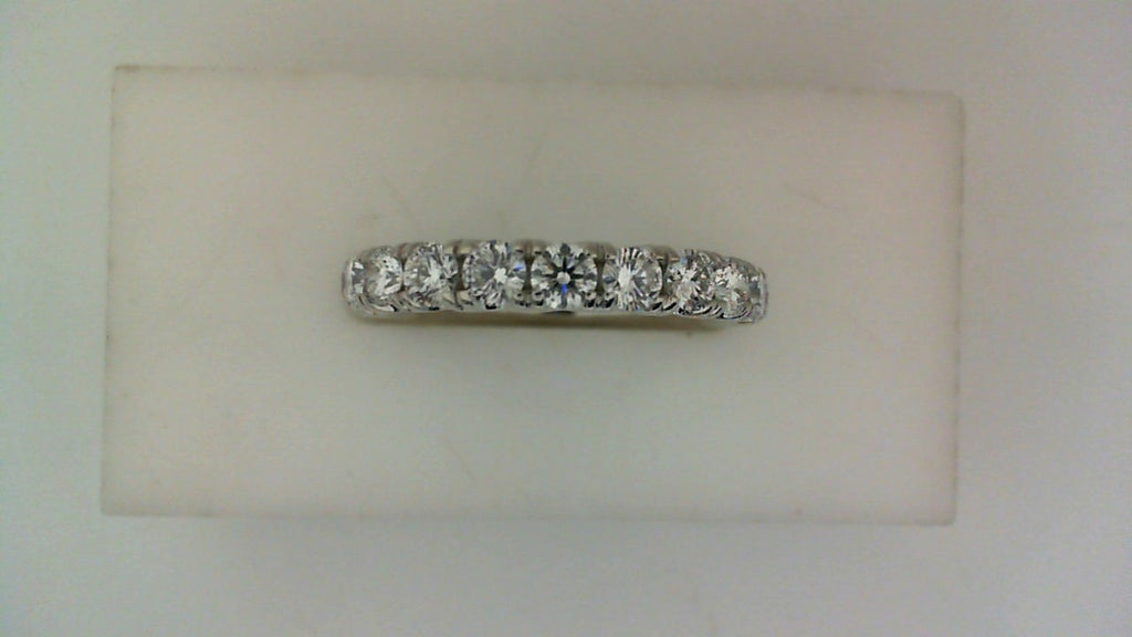 Lab-grown diamond wedding band, white gold.