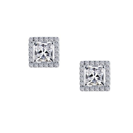Stud Simulated Diamond Earrings in Platinum Bonded Sterling Silver 1.52ctw