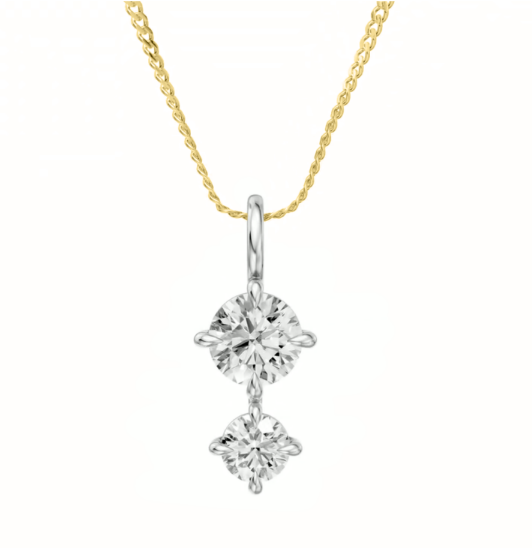 LUVIRA JEWELS Pendant Necklace in 14 Karat Yellow Gold with 0.70ctw of Round Lab-Grown Diamond