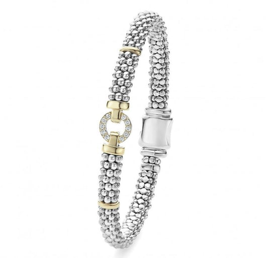 LAGOS Enso Collection Earth Mined Diamond Bracelet in Sterling Silver with 0.12ctw Round Diamonds