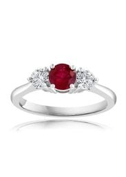 Ruby and diamond ring in white gold.