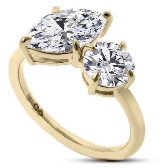 DIALOG SOLUTIONS INC Ring in 18 Karat Yellow Gold with 1.60ctw of Round Lab-Grown Diamonds, Clarity: VVS2, Color: D