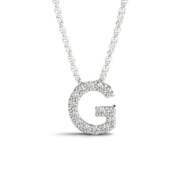 Earth Mined Diamond Necklace in 14 Karat White with 0.07ctw Round Diamonds