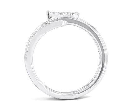 18K white gold diamond cluster ring.