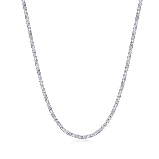 Tennis Simulated Diamond Necklace in Platinum Bonded Sterling Silver 14.50ctw