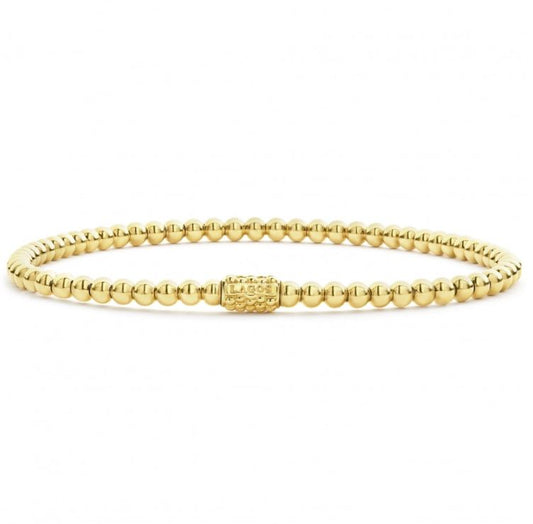 Caviar Gold Collection Stretch Bracelet (No Stones) in 18 Karat Yellow