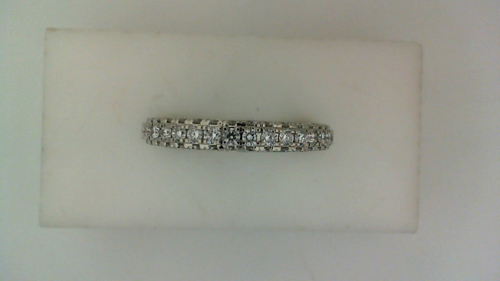 Lab-grown diamond wedding band, white gold.