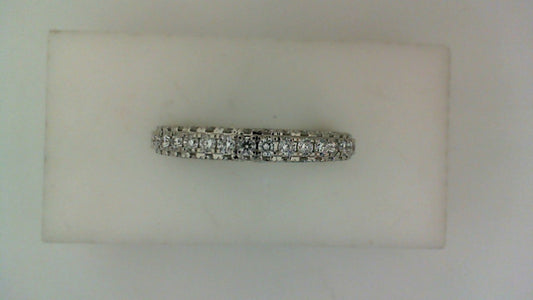 Lab-grown diamond wedding band, white gold.