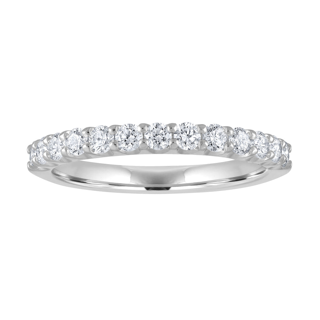 Earth Mined Diamond Stackable Ladies Wedding Band in 14 Karat White with 0.50ctw G/H SI1 Round Diamonds