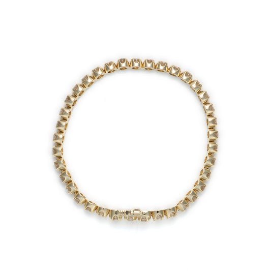 ReMarkable Estate Natural Diamond Bracelet in 14 Karat Yellow Gold with 6.81ctw Champagne I1 Round Diamonds