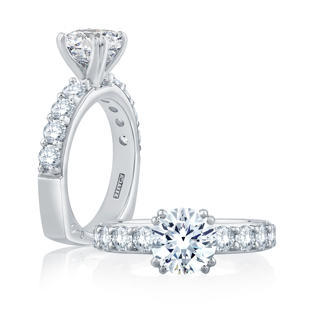 Diamond Accent Mined Diamond Engagement Ring in 14 Karat White with 0.20ctw G/H VS2 Round Diamonds