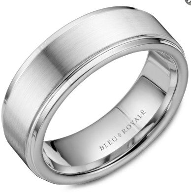 Bleu Royale Collection Carved Band (No Stones) in 14 Karat White 6.5MM