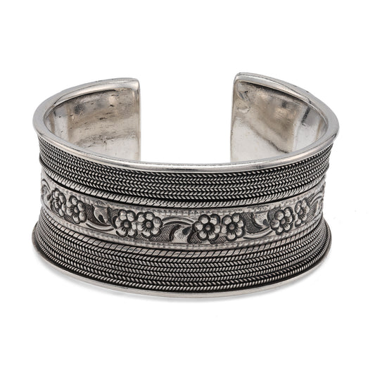 Marks Estate Department 2 Estate Collection Cuff Bracelet (No Stones) in Sterling Silver White