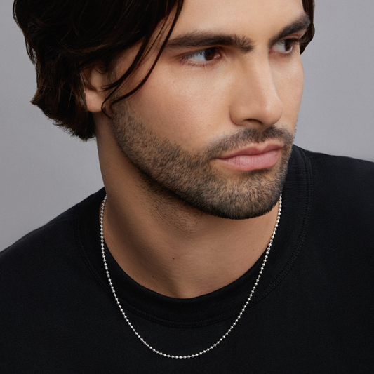 Lagos Signature Caviar Collection Chain Necklace (No Stones) in Sterling Silver White