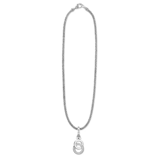 Sterling silver necklace with diamond pendant.