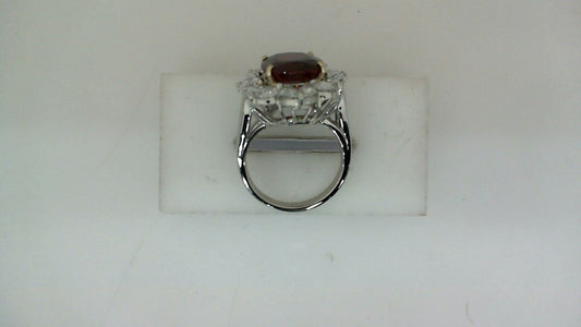 Color Gemstone Ring in Platinum White with 1 Oval Ruby 6.51ctw 13.66mm-13.66mm
