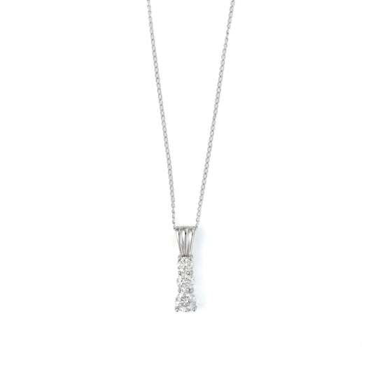 ReMarkable Estate Natural Diamond Necklace in 14 Karat White Gold with 0.66ctw I/J SI2 Round Diamonds