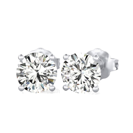 Natural Diamond Studs in 14 Karat White with 1.20ctw Round Diamonds