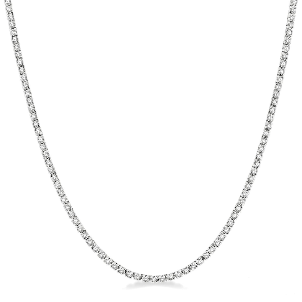 Earth Mined Diamond Necklace in 14 Karat White with 3.00ctw Round Diamonds