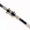 Alternating Link Color Gemstone Bracelet in 14 Karat White