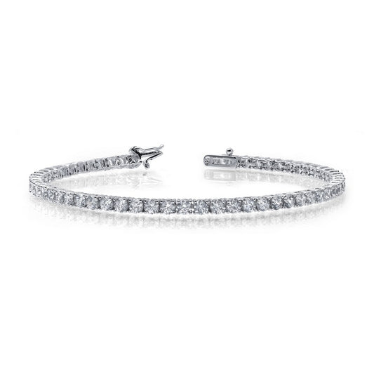 Tennis Simulated Diamond Bracelet in Platinum Bonded Sterling Silver 7.65ctw