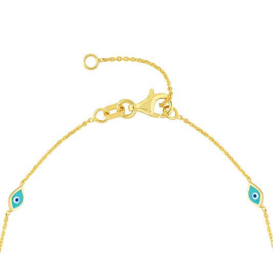 14K yellow gold ankle bracelet, lobster clasp.