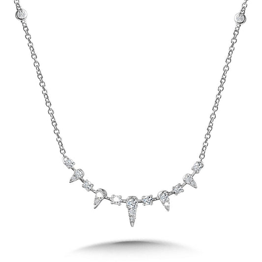 Natural Diamond Necklace in 14 Karat White with 0.32ctw Round Diamond