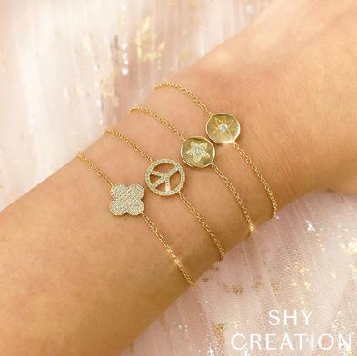 Shy Creations Earth Mined Diamond Bracelet in 14 Karat Yellow Gold with 0.16ctw Round Diamonds