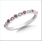 Precious Color Collection Color Gemstone Band in 14 Karat White with 6 RO Rubies