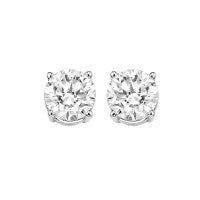 14K white gold diamond stud earrings.