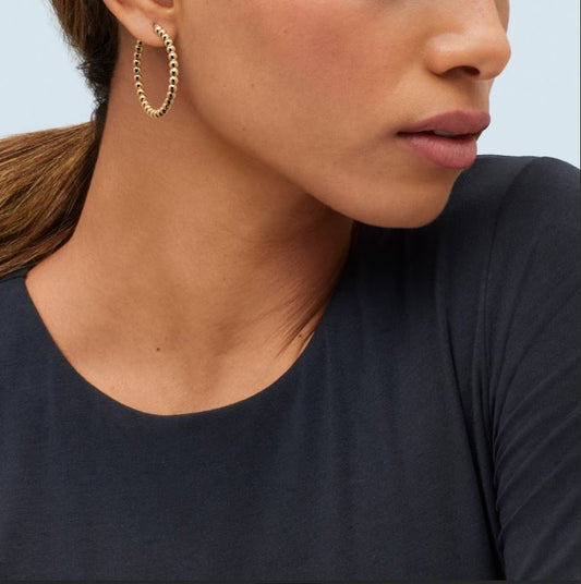 ARMADANI Large Hoop Earrings (No Stones) in 14 Karat Yellow Gold