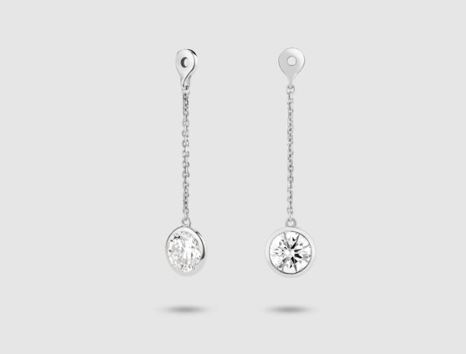 Lab-grown diamond earrings in white gold.