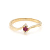 ReMarkable Estate Color Gemstone Ring in 18 Karat Yellow Gold with 1 Round Ruby 0.80ctw