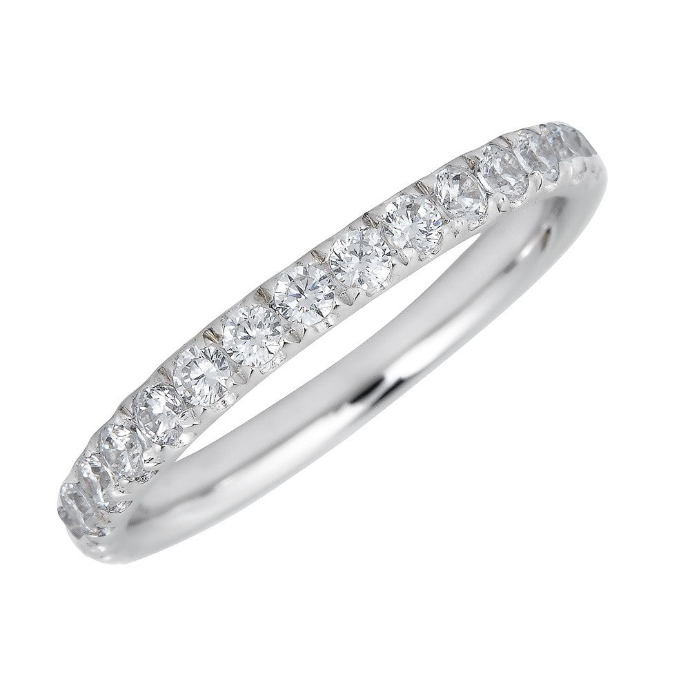 Earth Mined Diamond Stackable Ladies Wedding Band in 14 Karat White with 0.20ctw G/H SI2-I1 Round Diamonds