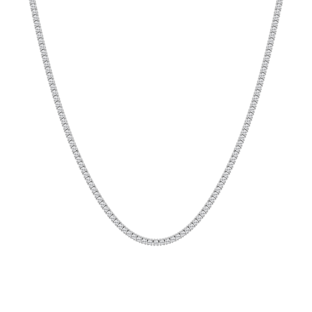 Lab-grown diamond necklace in white gold.