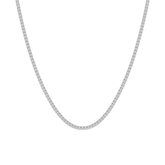 Lab-grown diamond necklace in white gold.