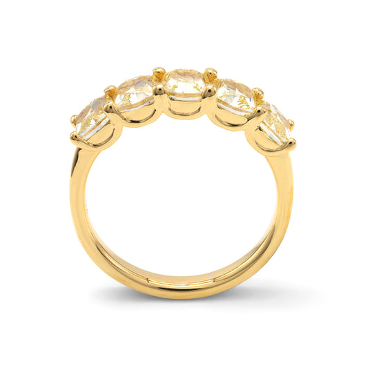 ReMARKable Designs Natural Diamond Band in 14 Karat Yellow Gold with 2.70ctw Yellow Cushion Diamonds