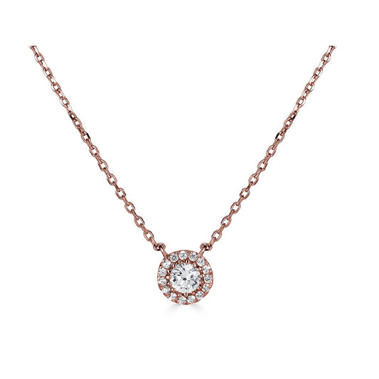 Natural Diamond Necklace in 14 Karat Rose with 0.24ctw H I1 Round Diamonds