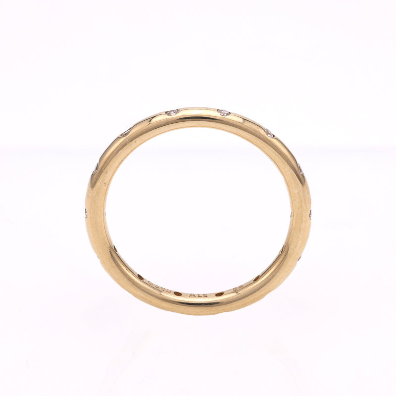 14K yellow gold ring with simulated diamonds.