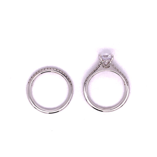 18K white gold diamond band, 19 stones.