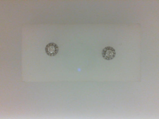 ReMARKable Designs Stud Natural Diamond Earrings in 14 Karat White Gold with 0.30ctw