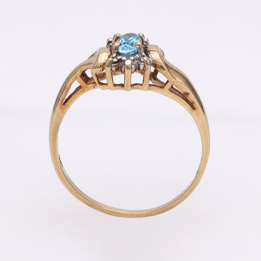 10K gold ring with blue topaz.