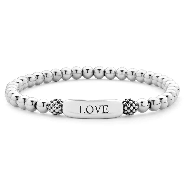 Sterling silver beaded bracelet with 