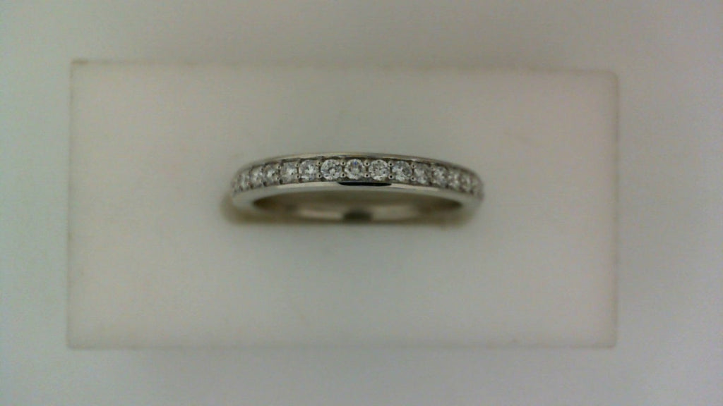 Lab-grown diamond wedding band, white gold.